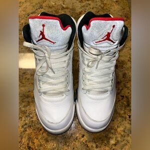 Jordan retro 5 white cement.